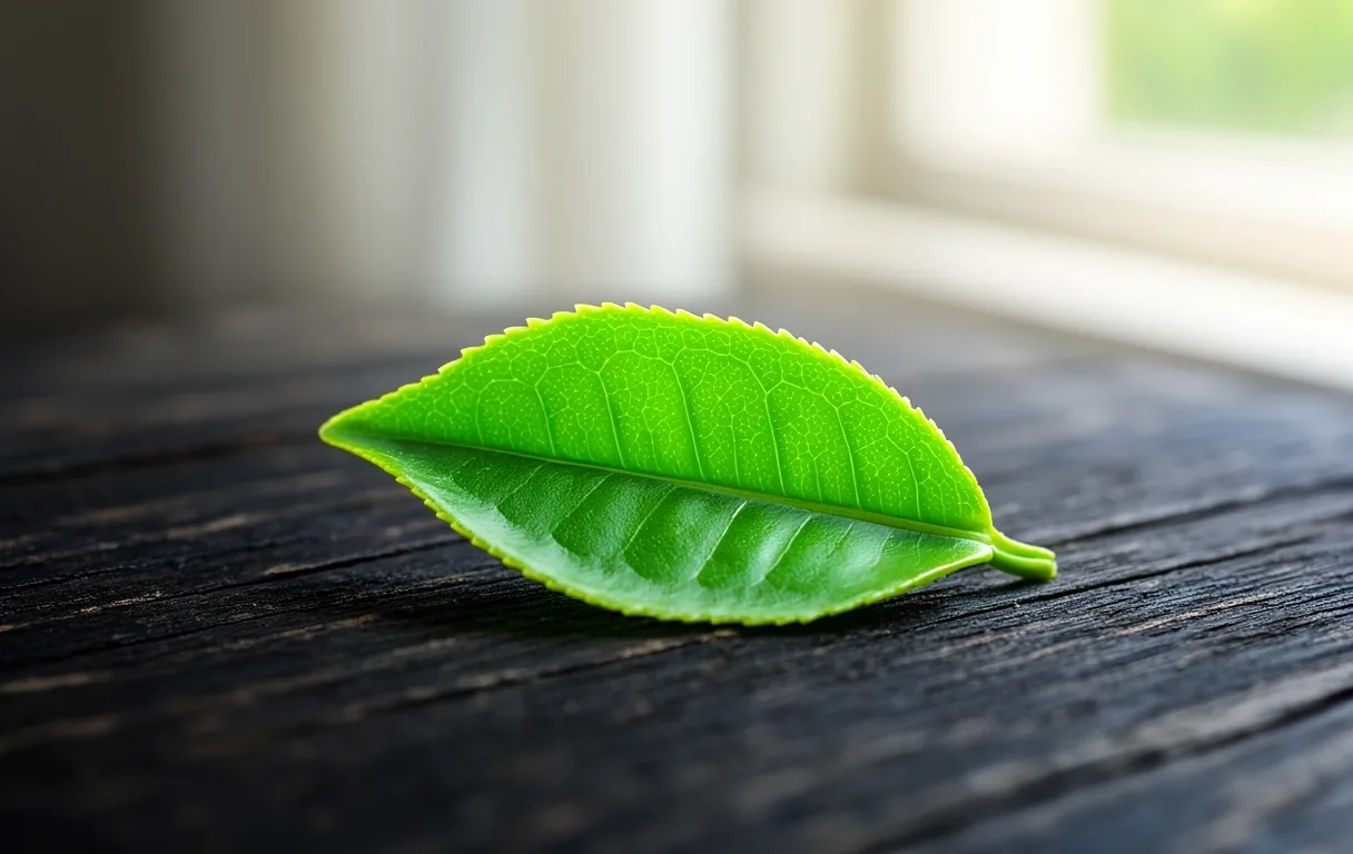 茶葉與木桌